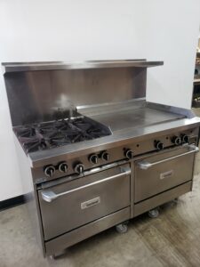 Used 4 Burner Gas Range with 2 Ovens- Garland #G60-4G36RR-image